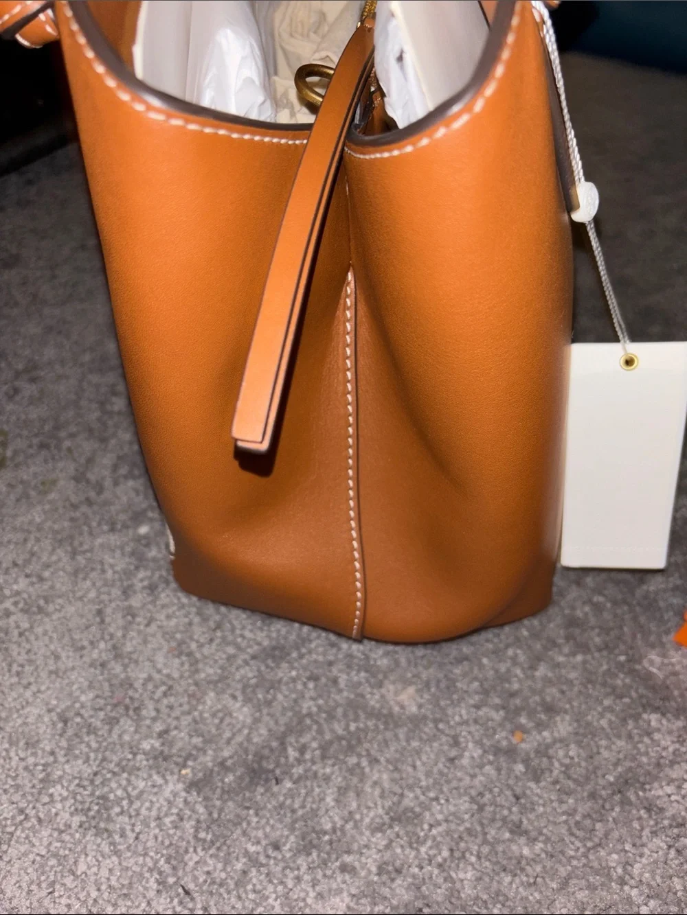 Tory Burch Tan and Cream Woven Tote
